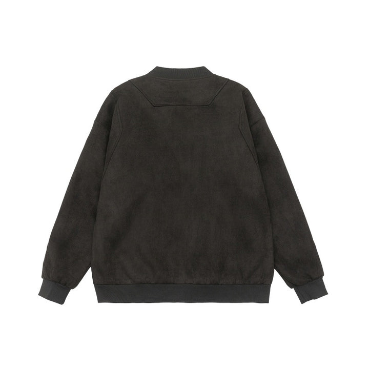 Unisex Kurzblouson im Vintage‑Suede‑Look mit Brustklappen, Reißverschlusstaschen und Rippbündchen Echoarchiv