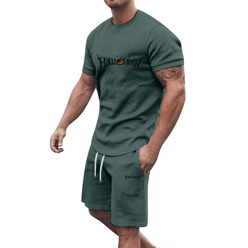 Herren lässiges Halloween-Set mit T-Shirt und Shorts Echoarchiv