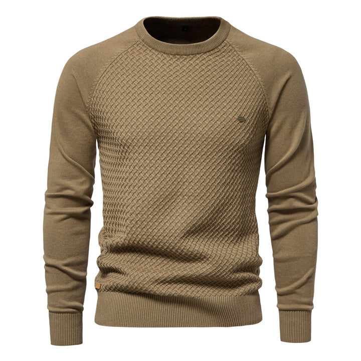 Herren Strickpullover mit modernem Strukturmuster und Rundhalsausschnitt Echoarchiv