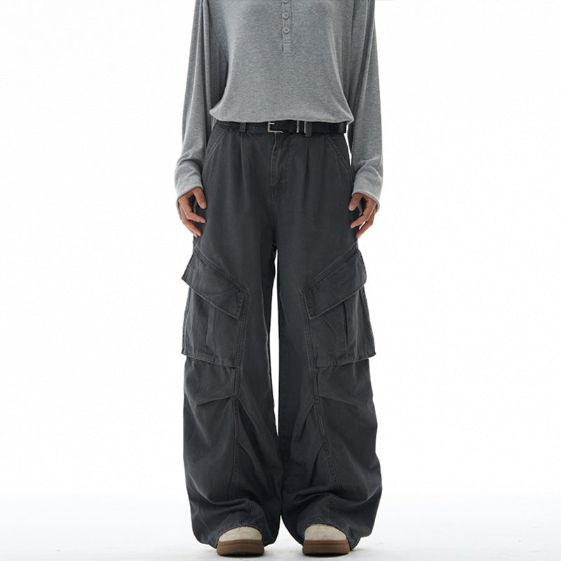 Damen weite Cargohose mit tiefem Schritt und aufgesetzten Taschen Echo Archiv