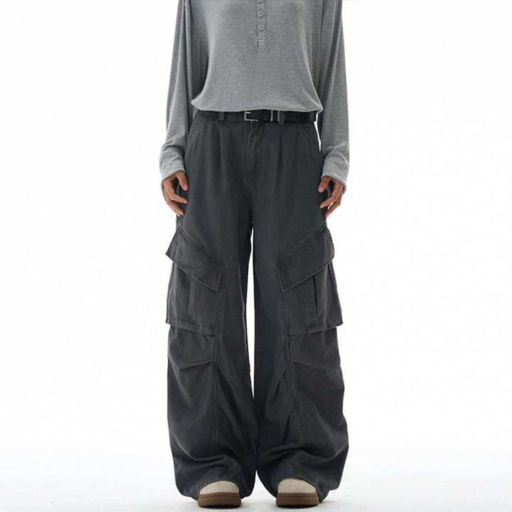 Damen weite Cargohose mit tiefem Schritt und aufgesetzten Taschen Echo Archiv