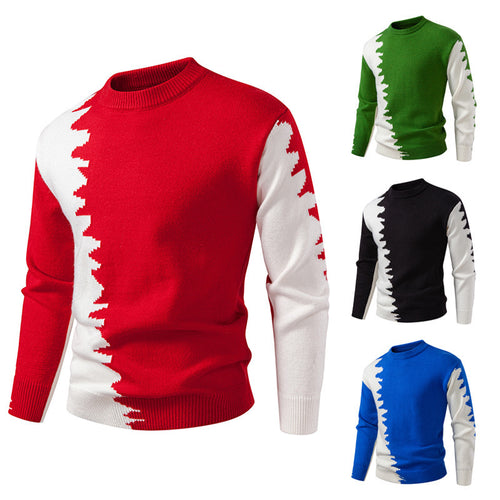 Herren modischer Strickpullover mit asymmetrischem Farbdesign und hohem Komfort Echoarchiv