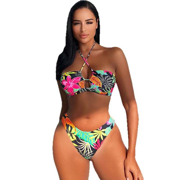 Damen Bikinioberteil mit floralem Design und hohem Beinausschnitt Echo Archiv