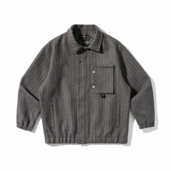 Herren Kastenförmige Overshirt‑Jacke aus Wollmix mit aufgesetzter Brusttasche Echo Archiv