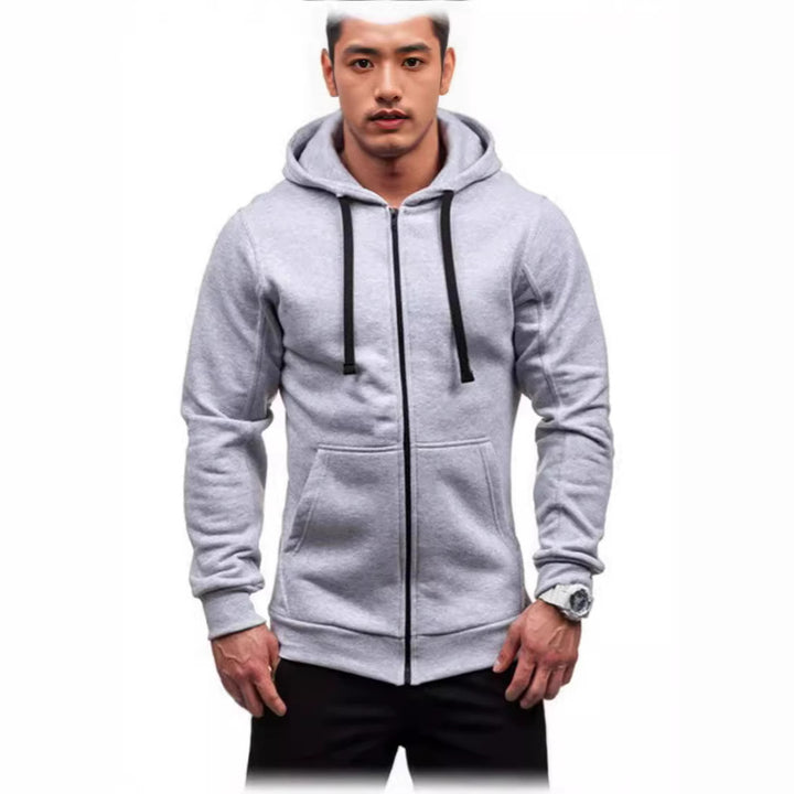 Herren sportlicher Sweatjacke mit durchgehendem Reißverschluss und praktischen Taschen Echoarchiv