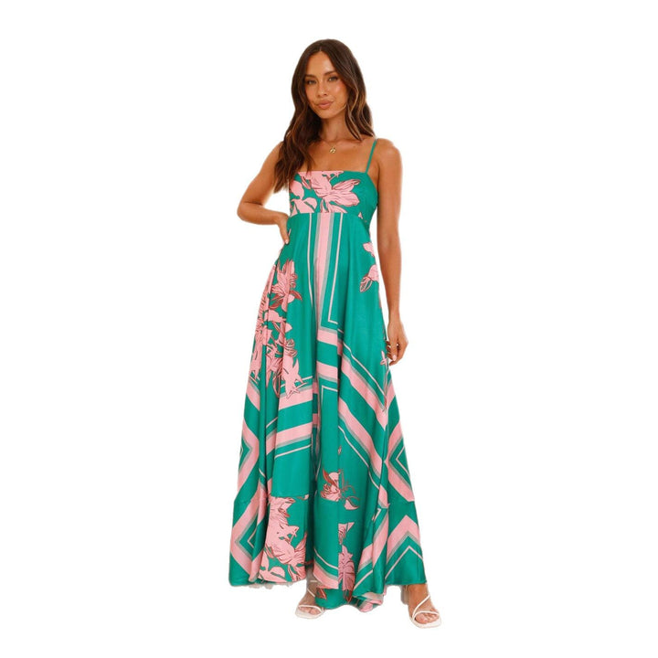 Damen Maxikleid mit elegantem floralem Design und schmalen Trägern Echo Archiv