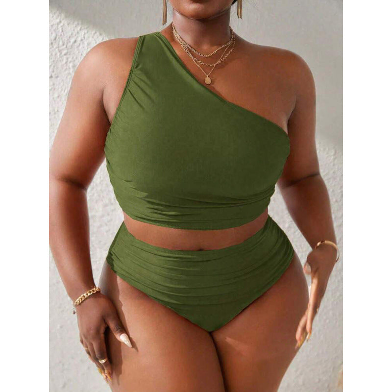 Damen Einseitiger Bikini-Set mit modischem Wickeldetail und hohem Bund Echo Archiv