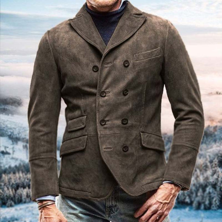 Herren modische Premium Wildlederjacke im Layering-Stil Echoarchiv