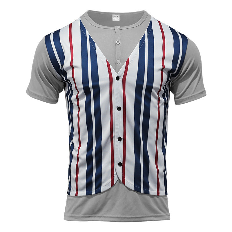 Herren Sportliches Kurzarmhemd im Retro-Streifen-Design Echoarchiv