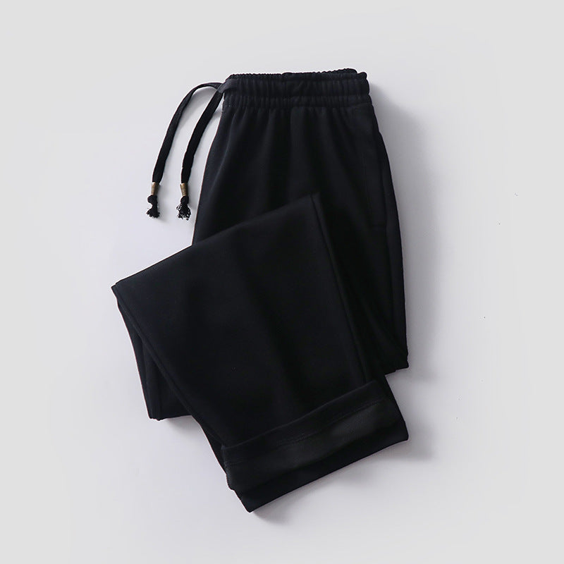 Unisex Gefütterte Fleece-Jogginghose mit elastischem Bund Kordelzug und schmalem Knöchelbündchen Echoarchiv