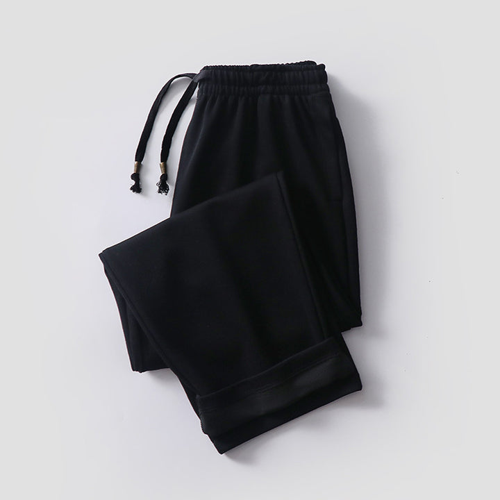 Unisex Gefütterte Fleece-Jogginghose mit elastischem Bund Kordelzug und schmalem Knöchelbündchen Echoarchiv