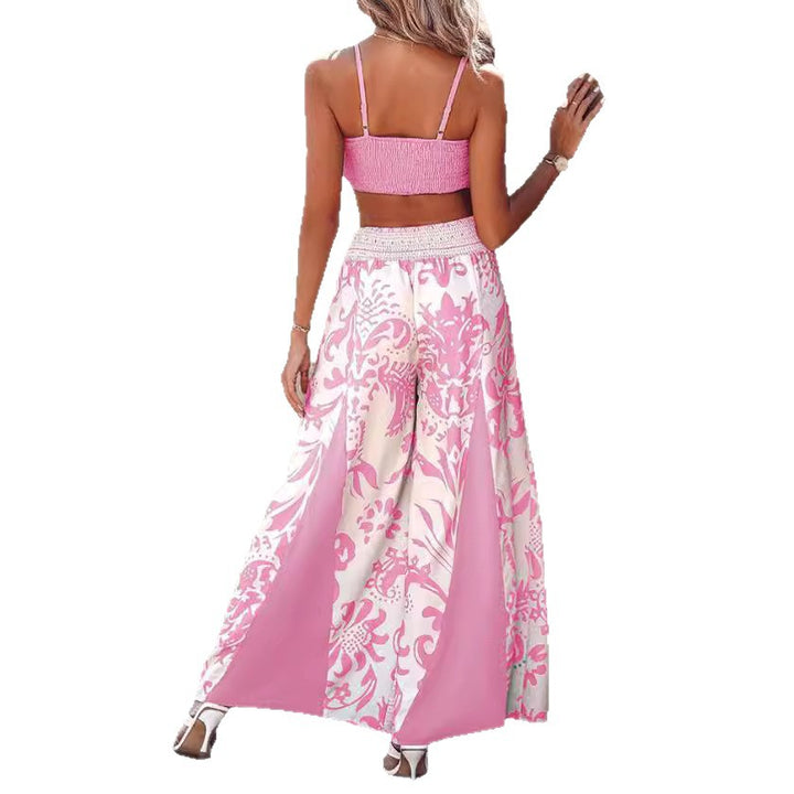 Damen Maxirock mit Ethno-Print, Smock-Bund und fließender A-Linie – Rosévia