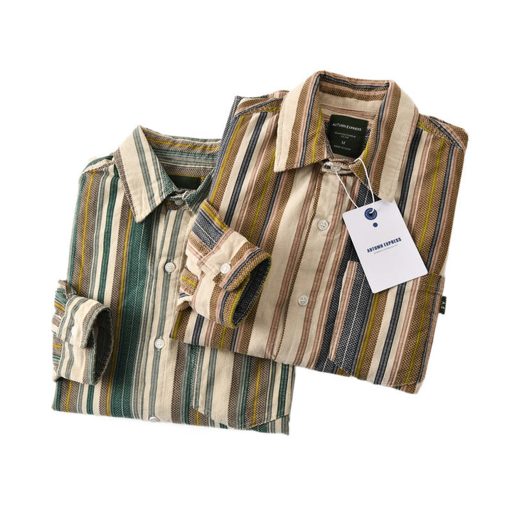 Herren Gestreiftes Langarmhemd Echo Archiv 1787799308