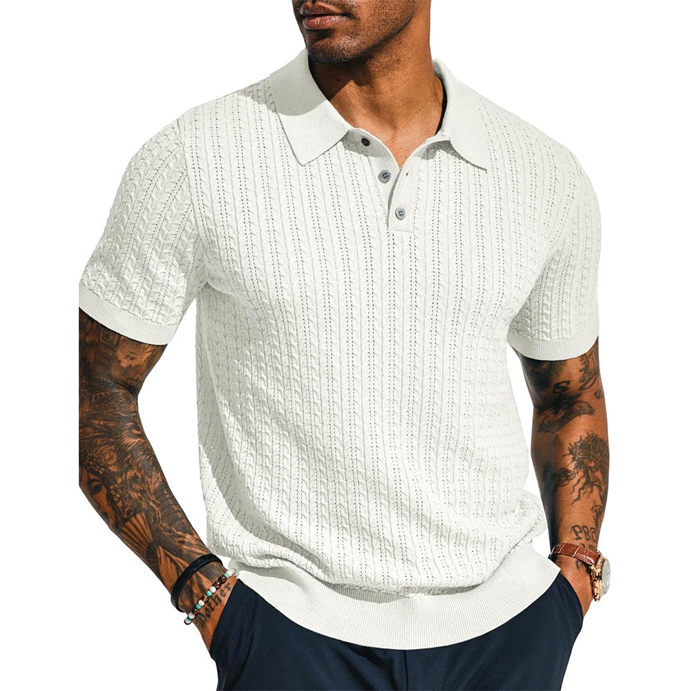 Herren Poloshirt mit strukturiertem Design und Kurzarm Echoarchiv