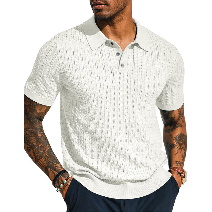 Herren Poloshirt mit strukturiertem Design und Kurzarm Echoarchiv