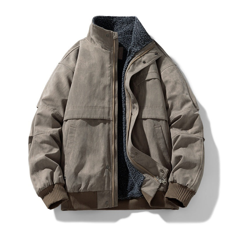 Herren gepolsterte Winterjacke mit Teddy-Futter, winddichte Außenschicht und vom Bomber inspirierten Schnitt – Marzano