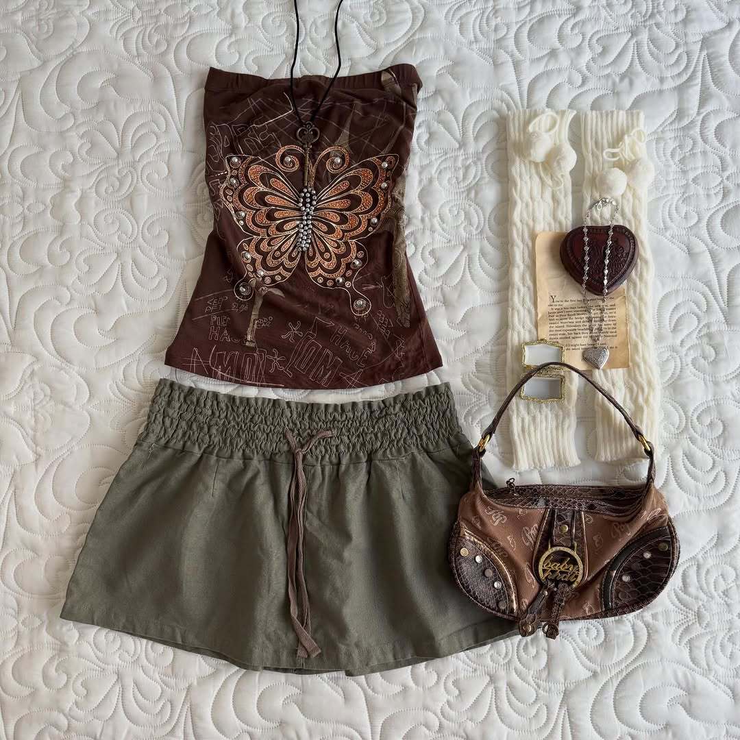 Damen trägerloses Top mit Schmetterlingsdesign Echo Archiv