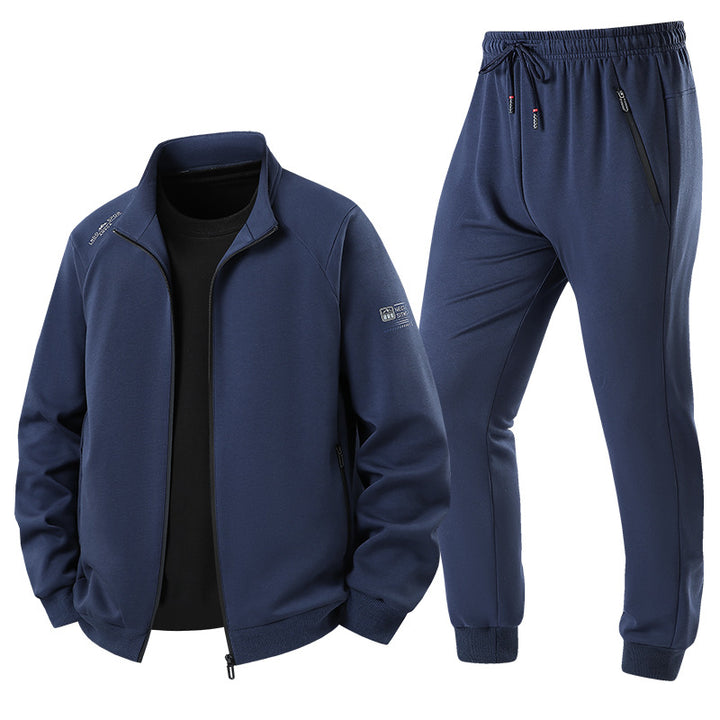 Herren Leichter Freizeit-Trainingsanzug-Set mit Reißverschlussjacke, elastischer Bund & Reißverschlusstaschen Echoarchiv