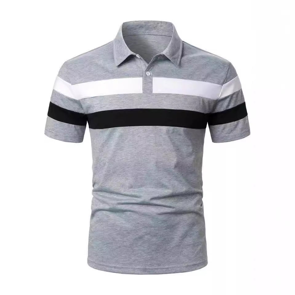 Herren Polohemd mit modernem Farbblockdesign und atmungsaktiven Materialien Echoarchiv