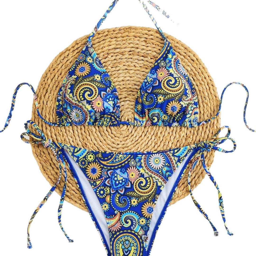 Damen Verspielter Triangel-Bikini mit Banddetails Echo Archiv