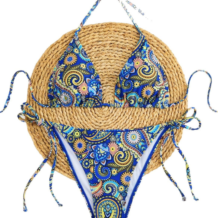 Damen Verspielter Triangel-Bikini mit Banddetails Echo Archiv