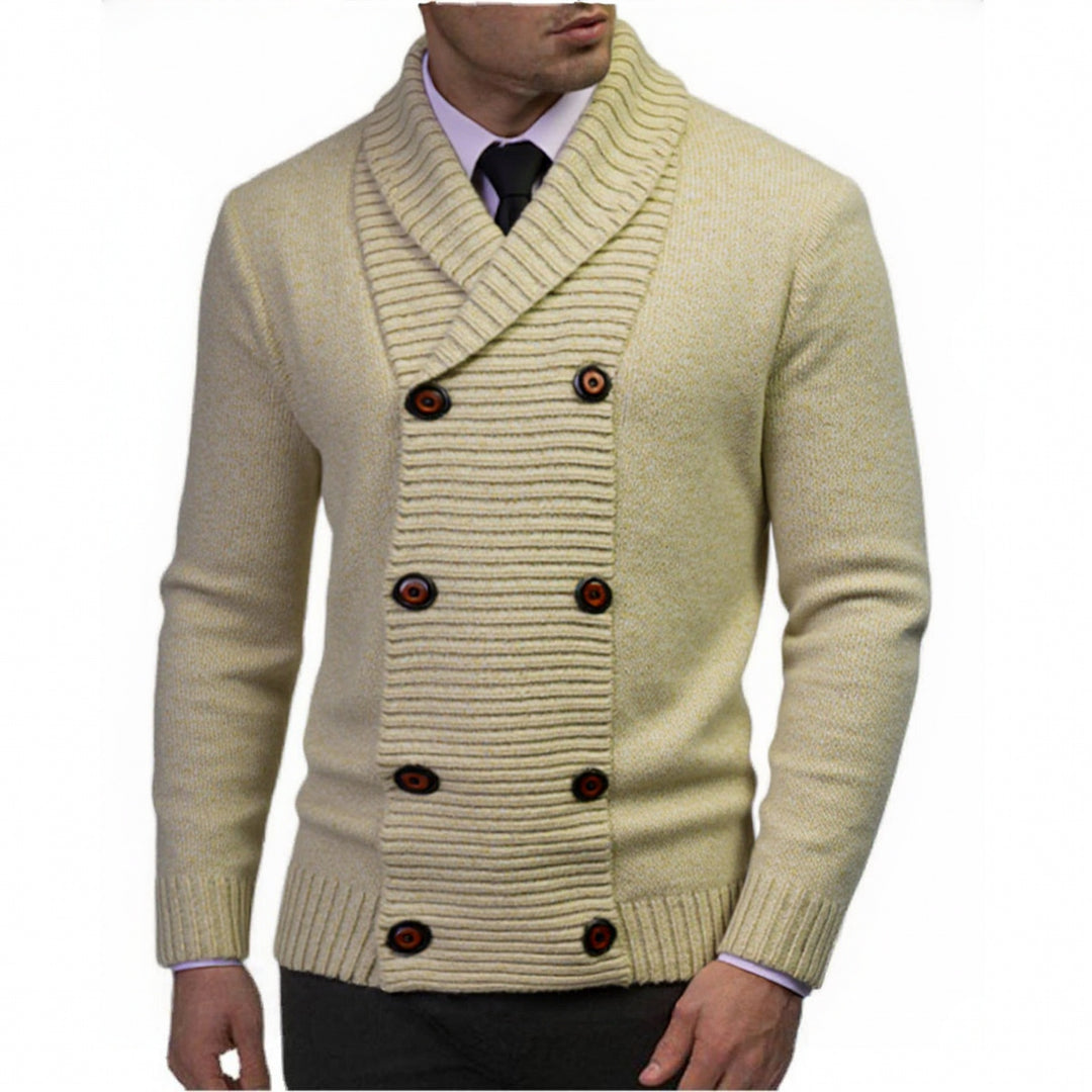 Herren modischer Strickpullover mit doppeltem Knopfverschluss und strukturiertem Design Echoarchiv