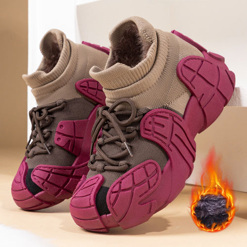 Damen nan gestrickter gefütterter Plateau-Sneaker mit sockenähnlichem Schaft, robuster Gummioptik-Sohle und gepolstertem Komfortfußbett Echo Archiv