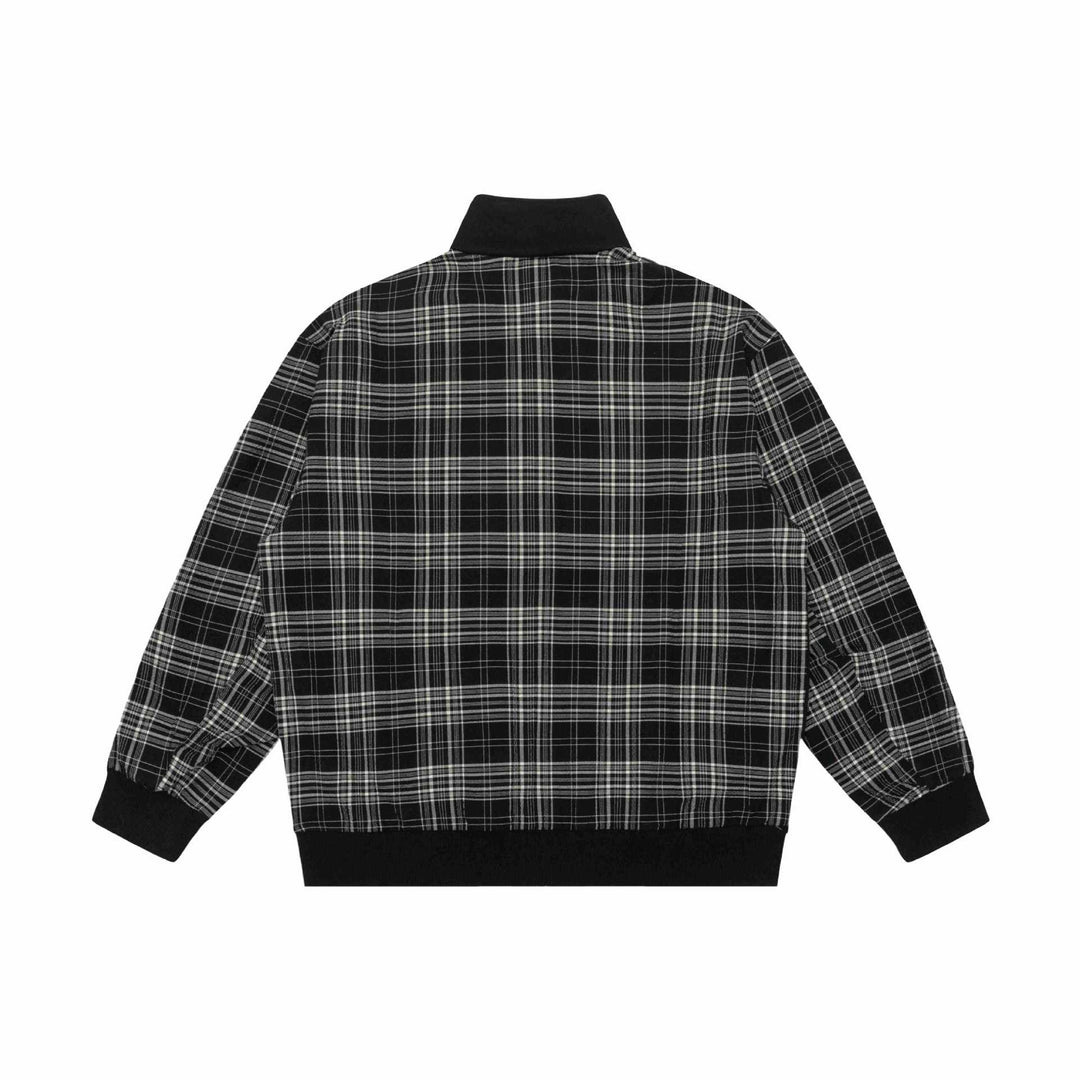 Damen Sweatjacke mit Stehkragen und kariertem Schulterstreifen Echoarchiv