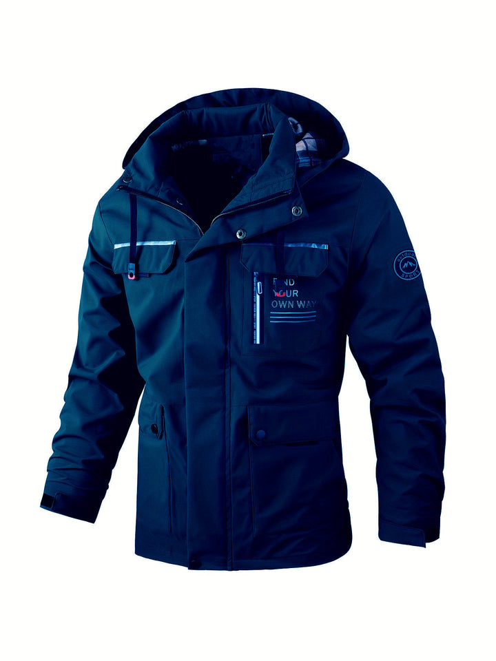 Herren wasserabweisender Utility‑Parka mit Kapuze, Mehrfach‑Taschen und Windschutz Echoarchiv
