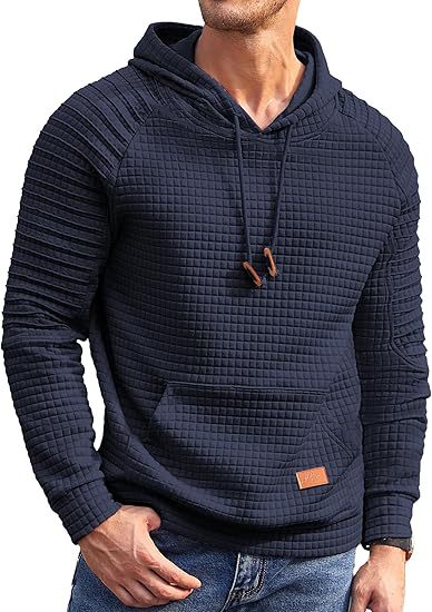 Herren Kapuzenpullover mit strukturiertem Stoff und lässigem Schnitt Echoarchiv