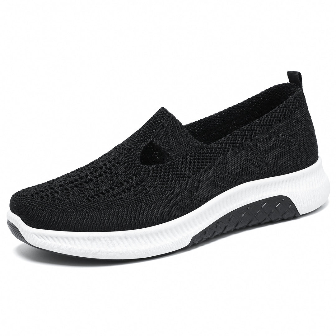 Damen nan elastischer Strick-Slipper mit perforiertem Atmungsnetz und dämpfender Leichtsohle Echo Archiv