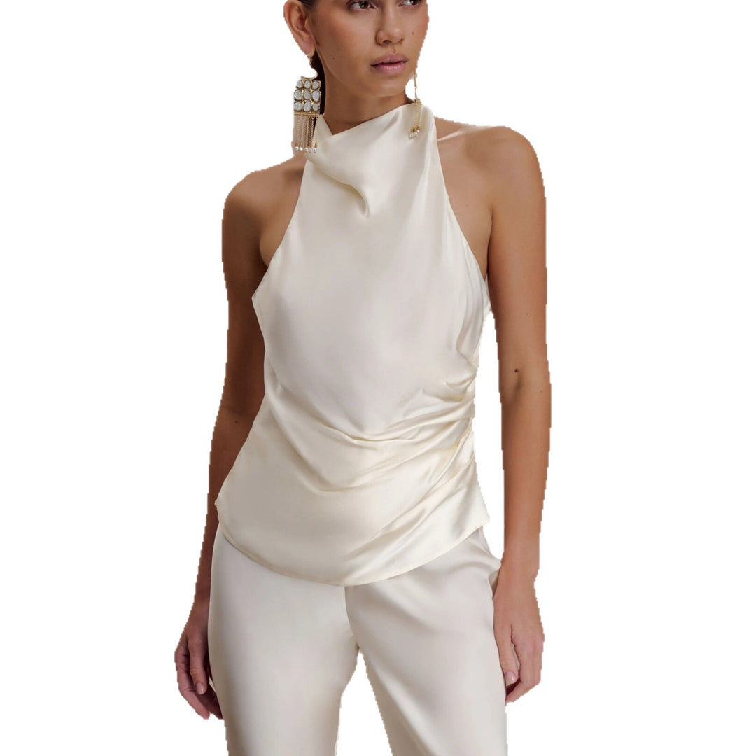 Damen Elegante Bluse mit asymmetrischem Schnitt und Drapierung Echo Archiv