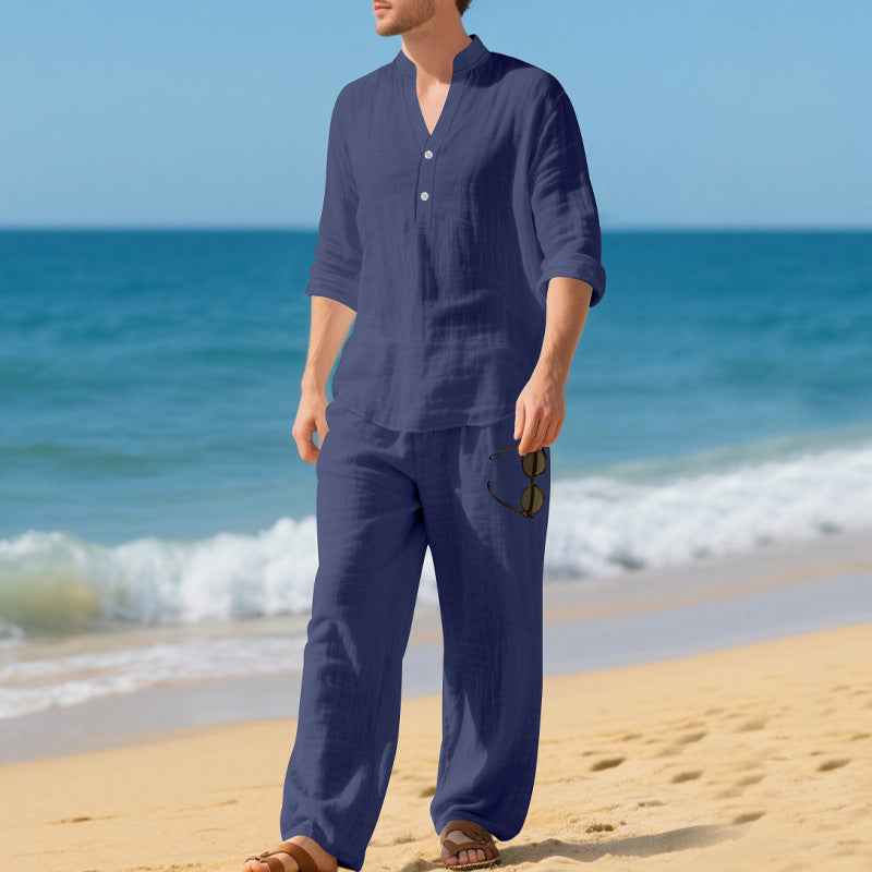 Herren lässiges Strandoutfit mit praktischem Knopfdesign und elastischem Bund Echoarchiv