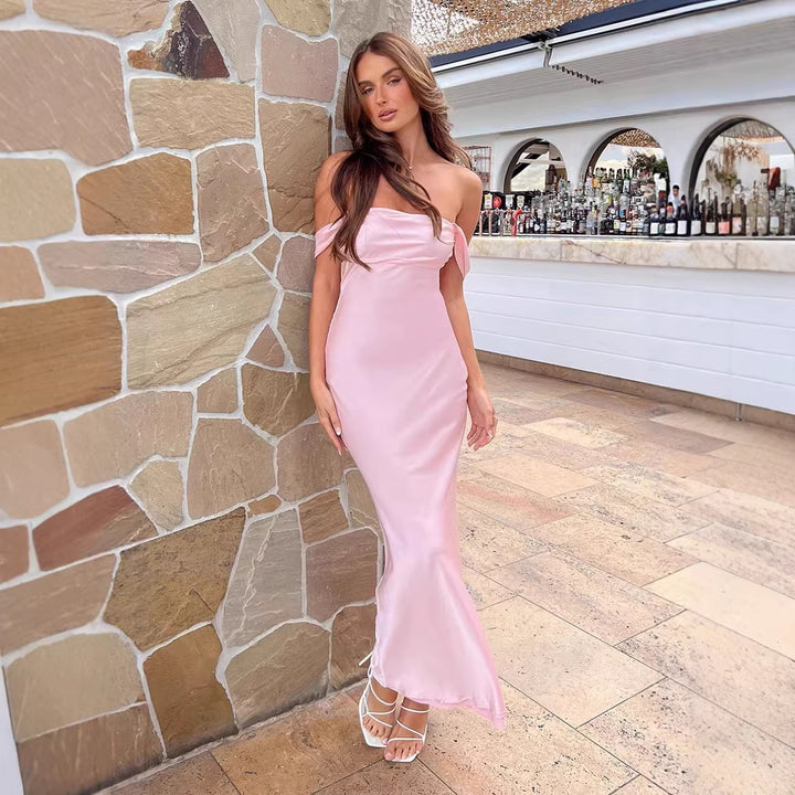 Damen elegante Satin Abendkleid Echo Archiv