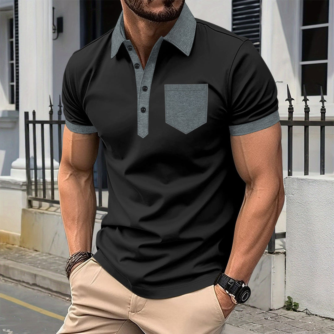 Herren Polohemd mit modernem Kragen und praktischer Brusttasche Echoarchiv