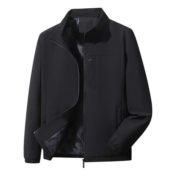 Moderne Herren Komfort Blouson mit karierter Innenseite, verdecktem Zwei-Wege-Reißverschluss und elastischen Ärmelbündchen – Taviero