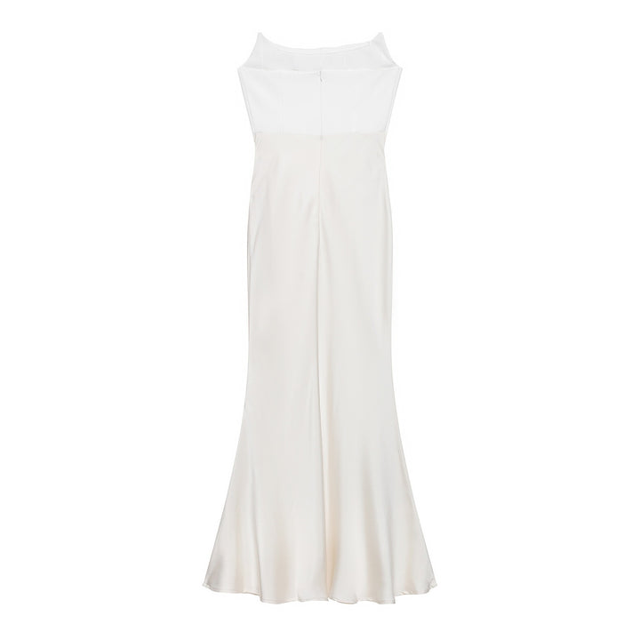 Damen langes Satin Abendkleid mit elegantem Drapé Echo Archiv