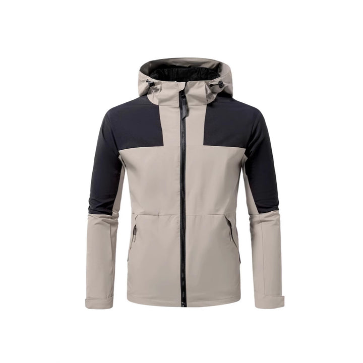 Herren Windbreaker Jacke mit verstellbarem Kapuzenkragen und seitlichen Taschen Echoarchiv
