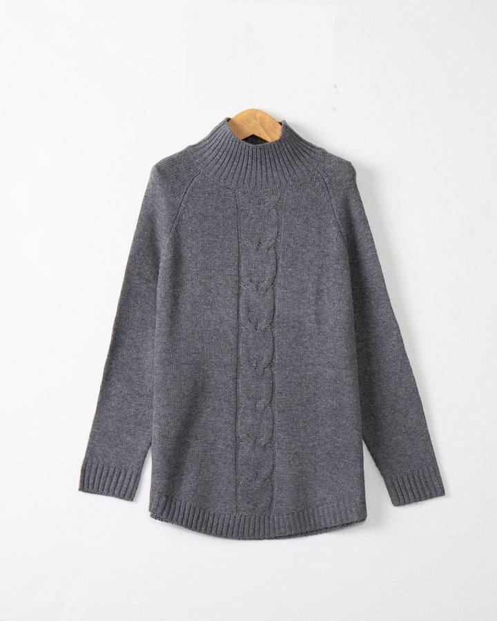 Damen Rollkragenpullover mit Zopfmuster und Raglanärmeln Echo Archiv