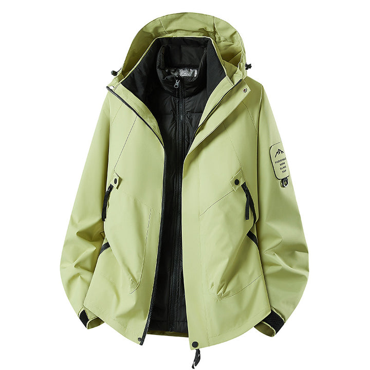 Herren Zwei-in-eins Wetterschutzjacke mit abnehmbarer Steppweste und verstellbarer Kapuze Echoarchiv