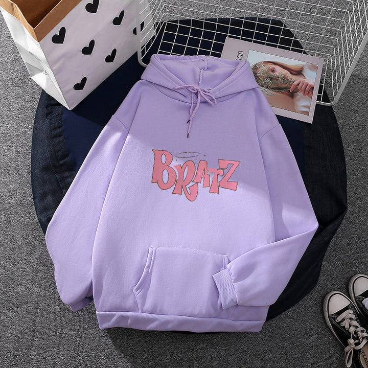 Damen lässiger Kapuzenpullover im Oversized-Schnitt mit Lettering-Grafik und Kängurutasche – Auréline