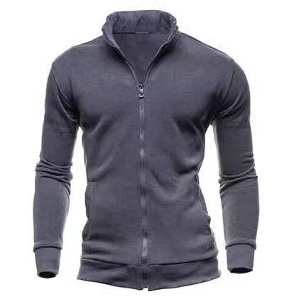 Herren sportliche Sweatjacke mit hohem Kragen und durchgehendem Reißverschluss Echoarchiv
