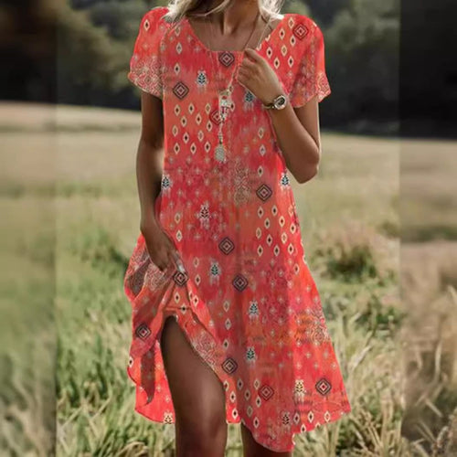 Damen Freizeitkleid mit asymmetrischem Saum und Taschen Echoarchiv