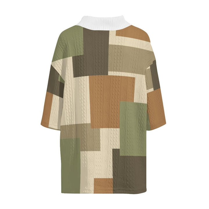 Herren lässiges Kombination aus V-Ausschnitt-T-Shirt und Shorts im modernen Patchwork-Design Echoarchiv