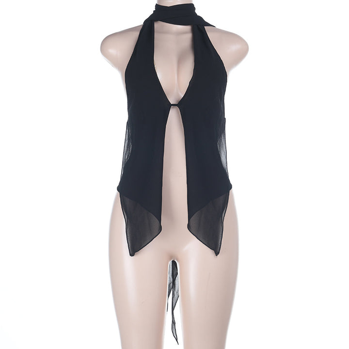 Damen schickes transparentes Oberteil mit verstellbarem Halter Echo Archiv