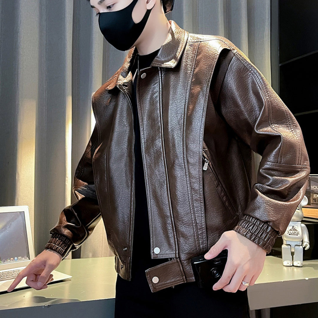 Herren Modische Kunstlederjacke Echoarchiv 1788342540