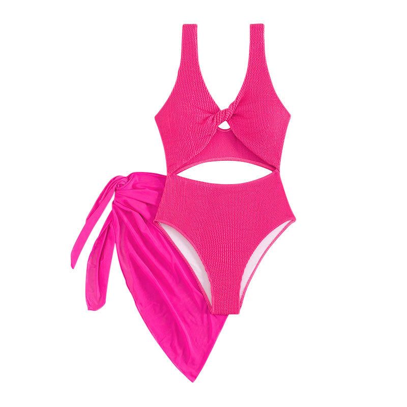 Damen Einteiler Badeanzug mit kreativen Cut-Outs und stilvollem Wickelrock Echo Archiv