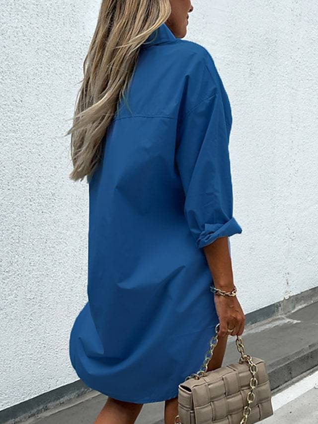 Damen chemisierter Oversized-Hemdblusenkleid – Lunéa