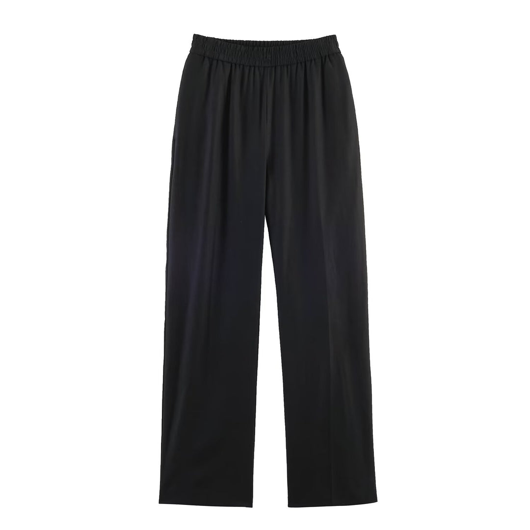 Damen Weite Palazzo-Hose mit elastischem Raffungsgummibund und fließendem Leichtstoff Echo Archiv