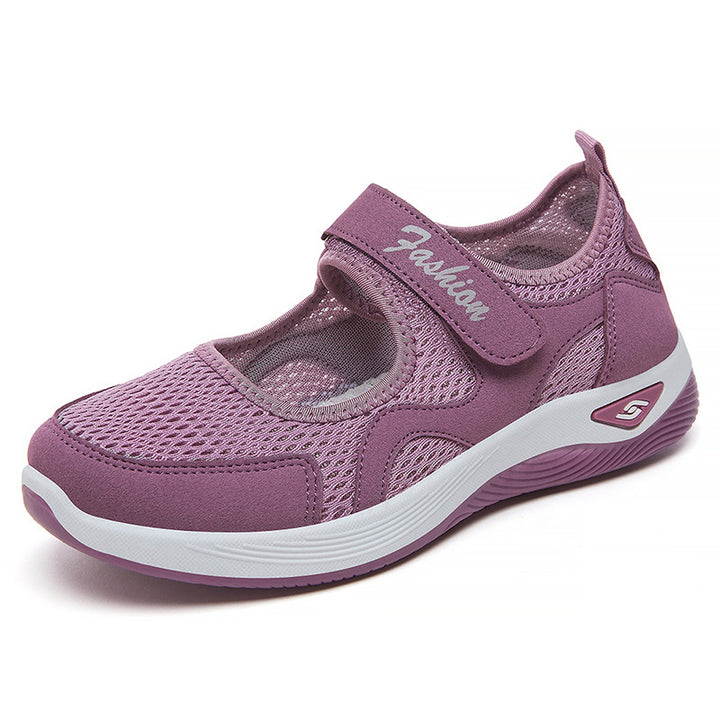 Damen nan atmungsaktiver Mary-Jane Walking-Schuh mit Klettverschluss, nahtlosem Mesh-Obermaterial und stoßdämpfender Leichtsohle Echo Archiv